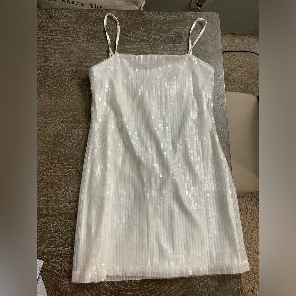 White Sequin Dress